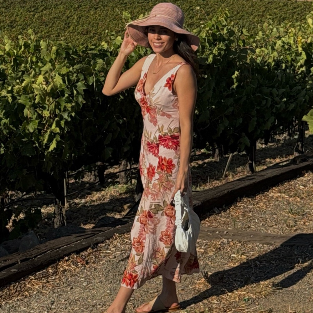 Floral V-Neck Sleeveless Maxi Dress